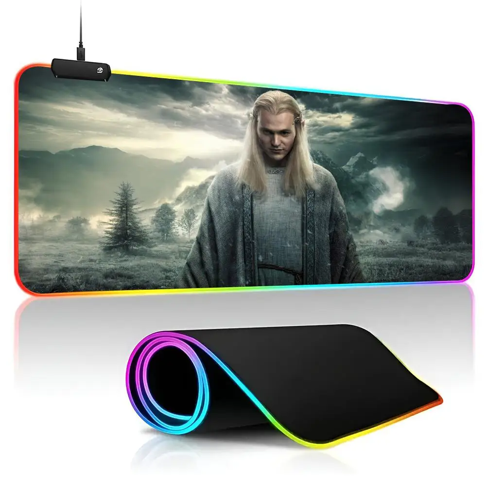 The L-Lord Of The R-Rings The Rings Of Power Mouse Pad  game RPG 40x90cm Mouse Mat Gaming Mousepads LED Keyboard Mats Luminous D
