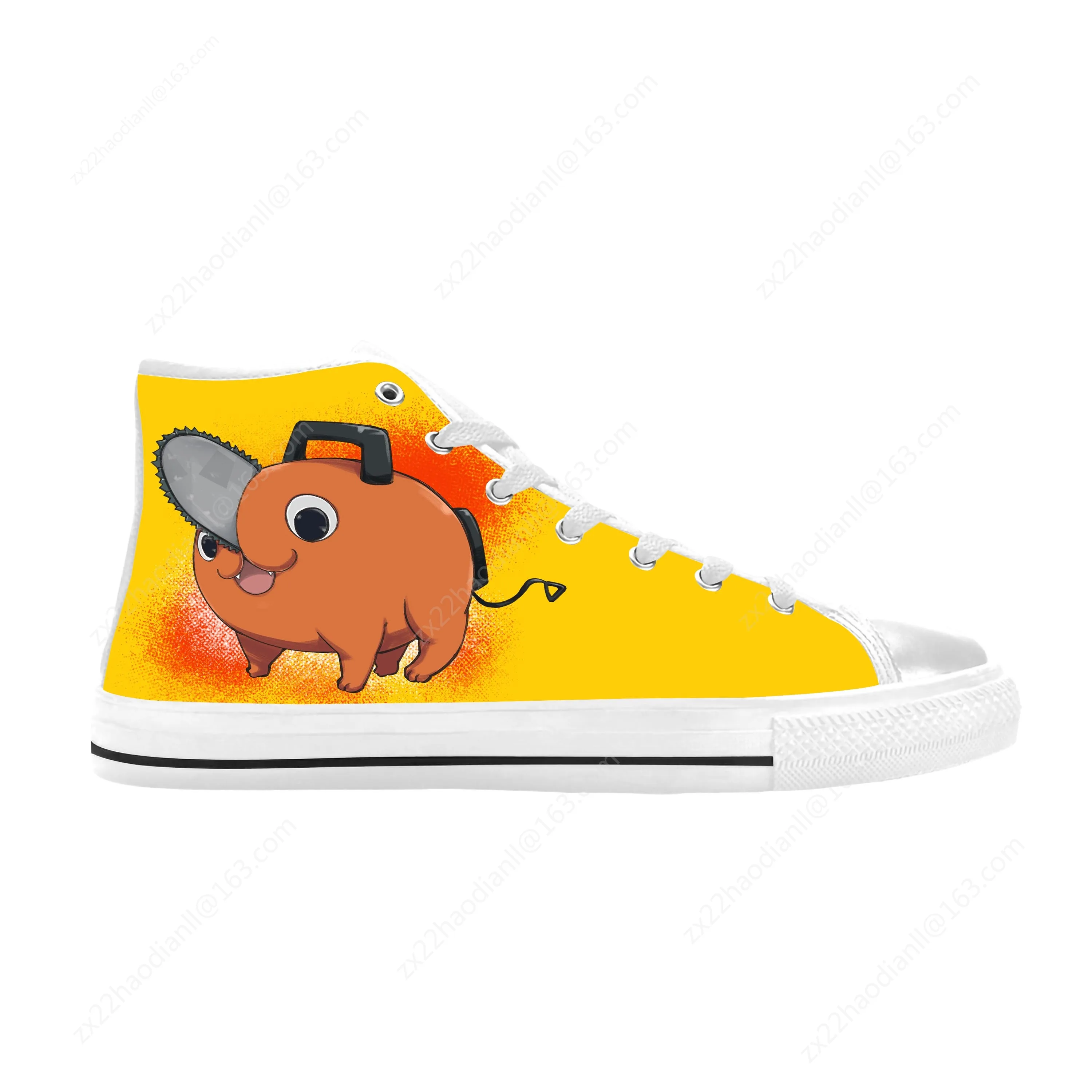 Japanese Anime Manga Cartoon Chainsaw Man Pochita Casual Cloth Shoes High Top Comfortable Breathable 3D Print Men Women Sneakers
