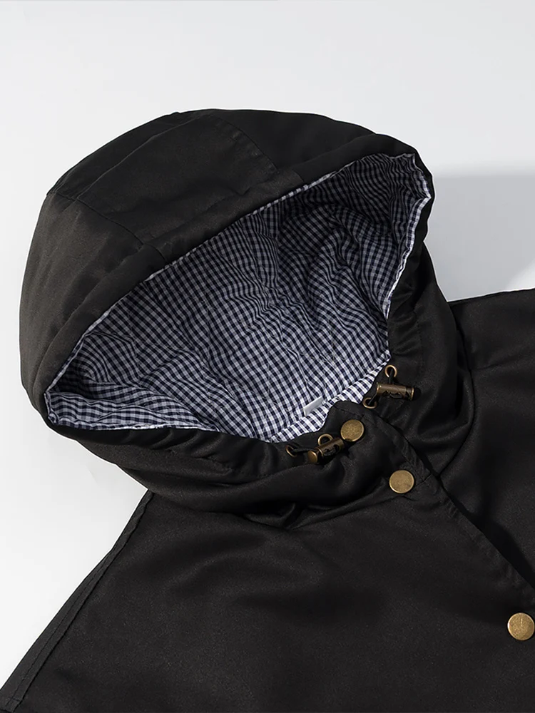 Neue Damenmode im europäischen Stil, vielseitiges Temperament, einfacher zweiseitiger Baumwollmantel mit Kapuze