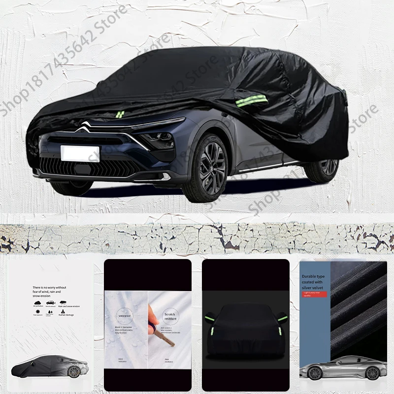 

For Citroen C5 fit Outdoor Protection Full Car Covers Snow Cover Sunshade Waterproof Dustproof Exterior Car cover Black