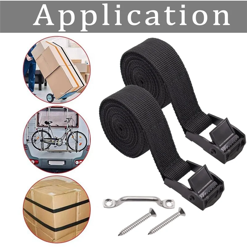 Imagem -04 - Bateria Tie Down Strap Kit Cam Buckle Suporte e Parafusos para Barcos Cinto de Bagagem e Carros x 4ft Aço Inoxidável