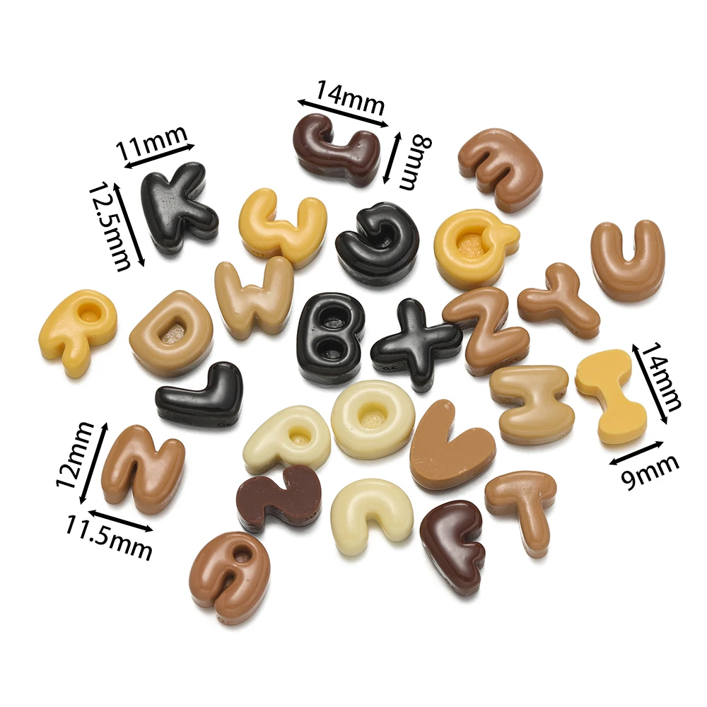 10pcs/Lot 8-14mm Mix Size Resin Letter Beads Colorful Loose Spacer Bead for DIY Necklace Jewelry Making Findings Accessories