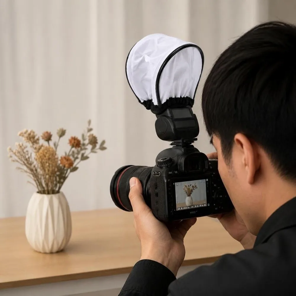 4pcs Lightweight Universal Fit Camera Flash Diffuser Elastic Design Mini Size Flash Bounce Diffuser Softbox Diffuser Photography