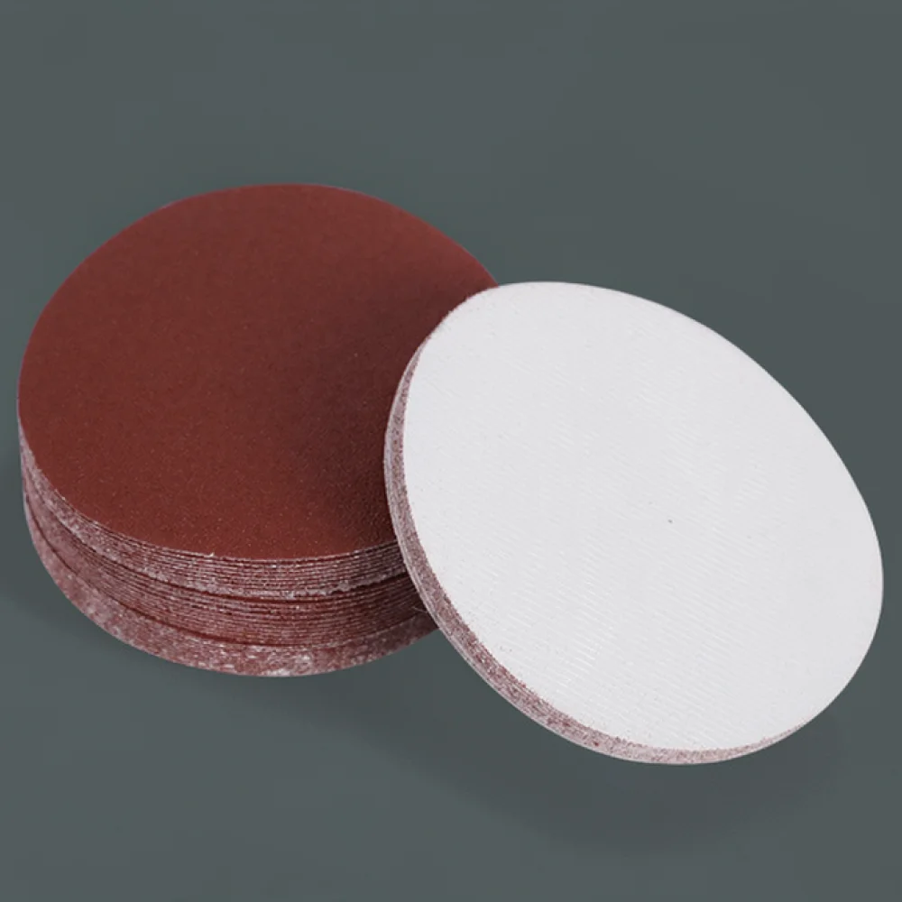 For Leji Flocking Sandpaper Disc Hook Loop Sanding Pad Brown Alumina Abrasive Sheets For Wood Metal Grinding Polishing Finishing