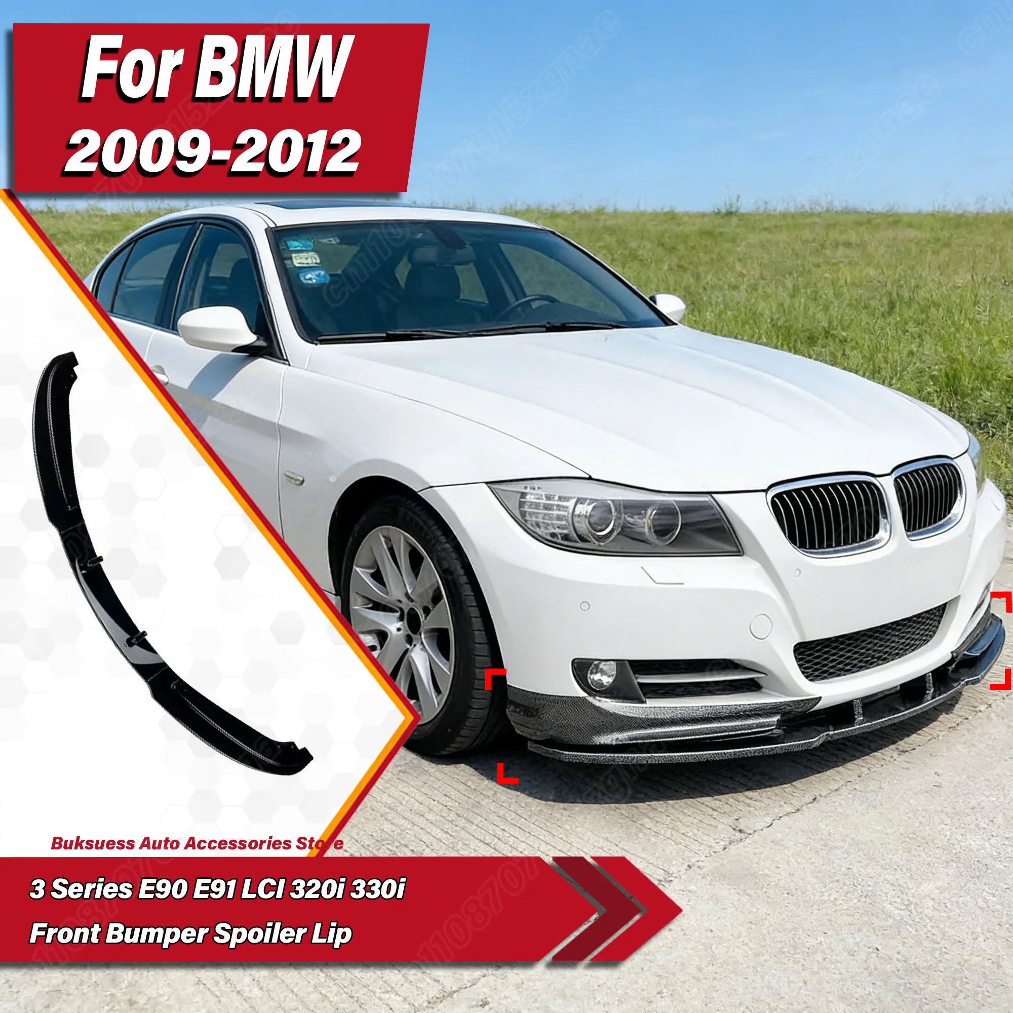 

Для BMW 3 серии E90 E91 LCI 320i 330i 2009-2012: Комплект аксессуаров для автомобиля — передний бампер, спойлер, гоночный сплиттер, накладка-диффузор