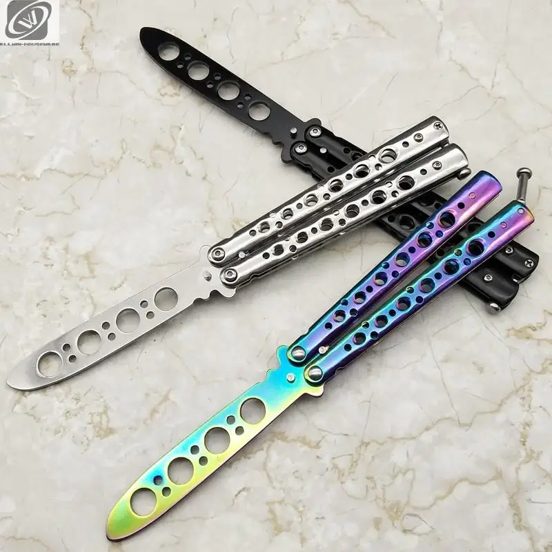 Portable Butterfly Knife Trainer Portable Stainless Steel Pocket Practice Knife Training Tool for Outdoor Games нож складной