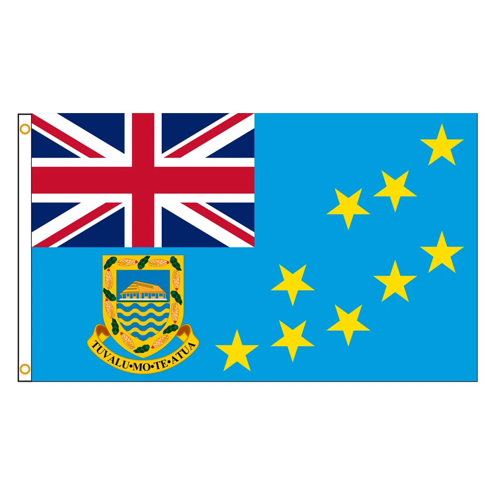 3×5 Ft Tuvalu Emblem Flag Polyester Printed Banner Tapestry For Decor