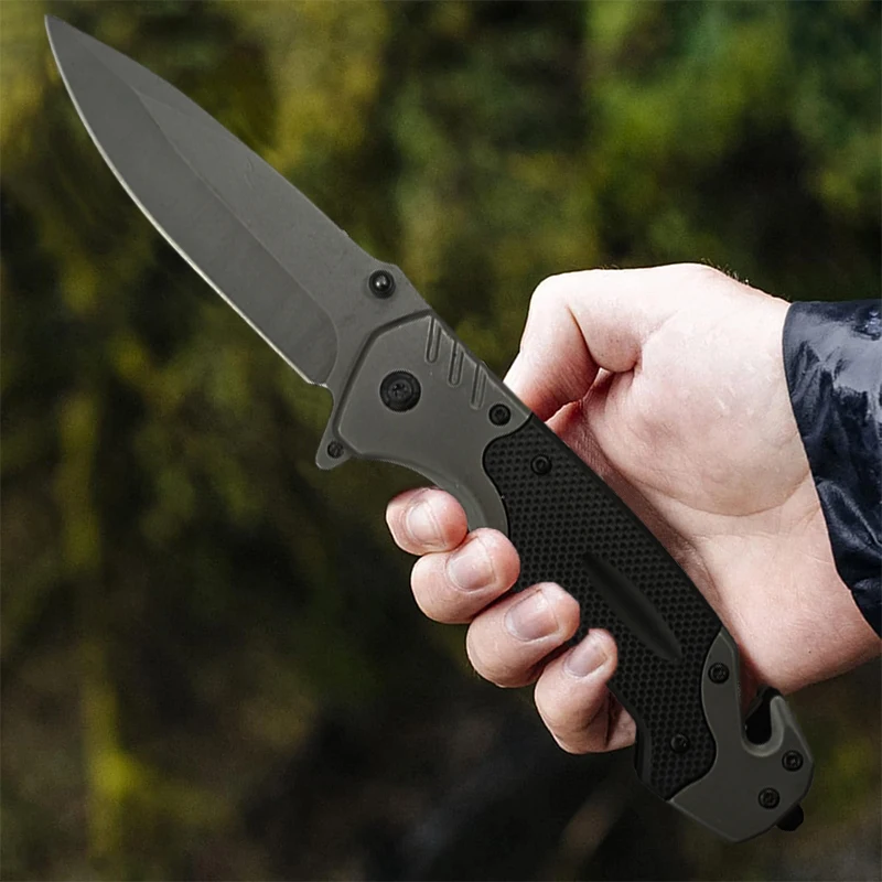 1 قطعة سكين جيب قابل للطي 3Cr13 شفرة فولاذية غير قابلة للصدأ Multitool سكاكين قابلة للطي ABS رذاذ المطاط مقبض جيب كليب سكينة تكتيكية