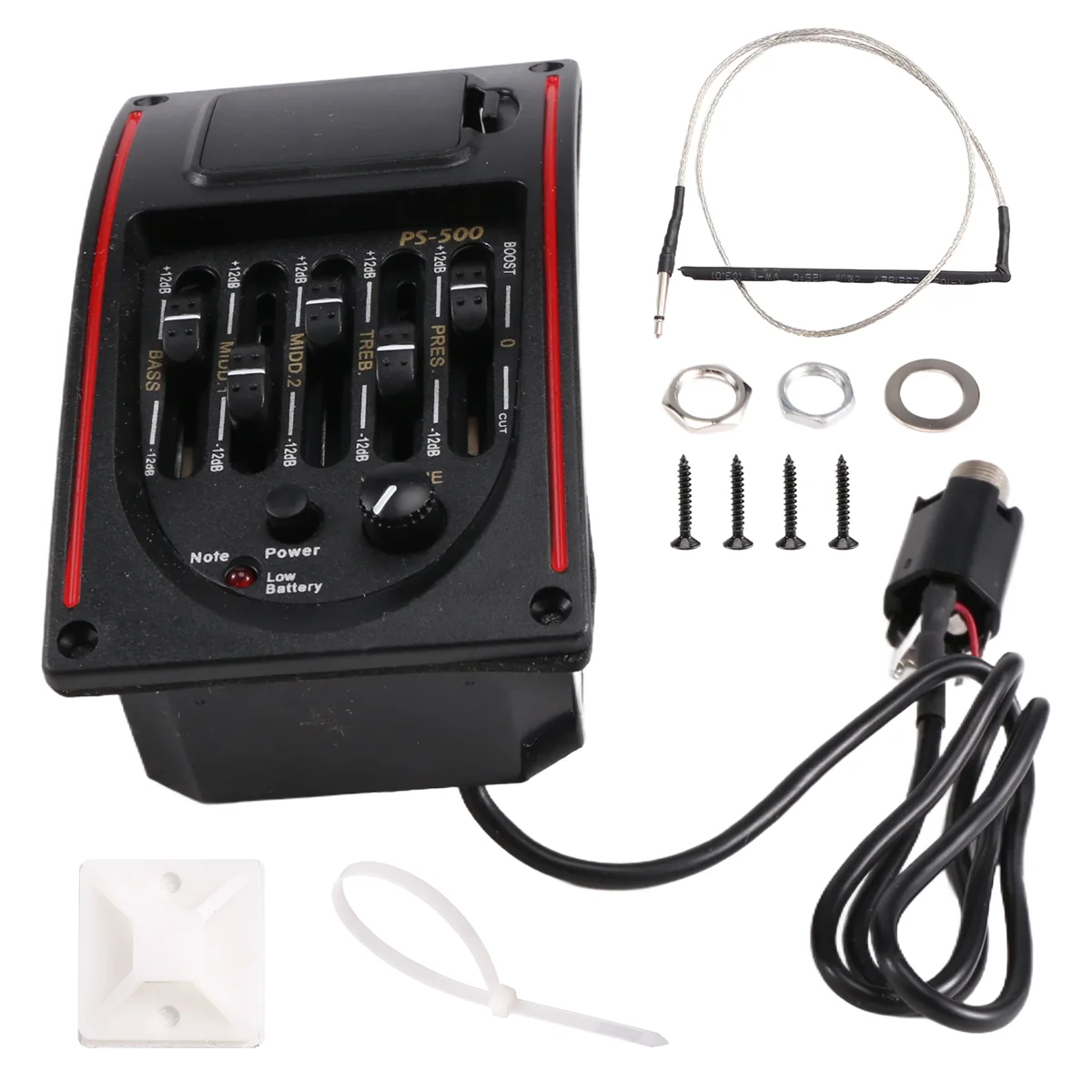 SMIEA Controlli tono a 5 bande Equalizzatore EQ Sintonizzatore PS-500 Chitarra acustica a 5 bande EQ Preamplificatore Equalizzatore Pickup Chitarra acustica