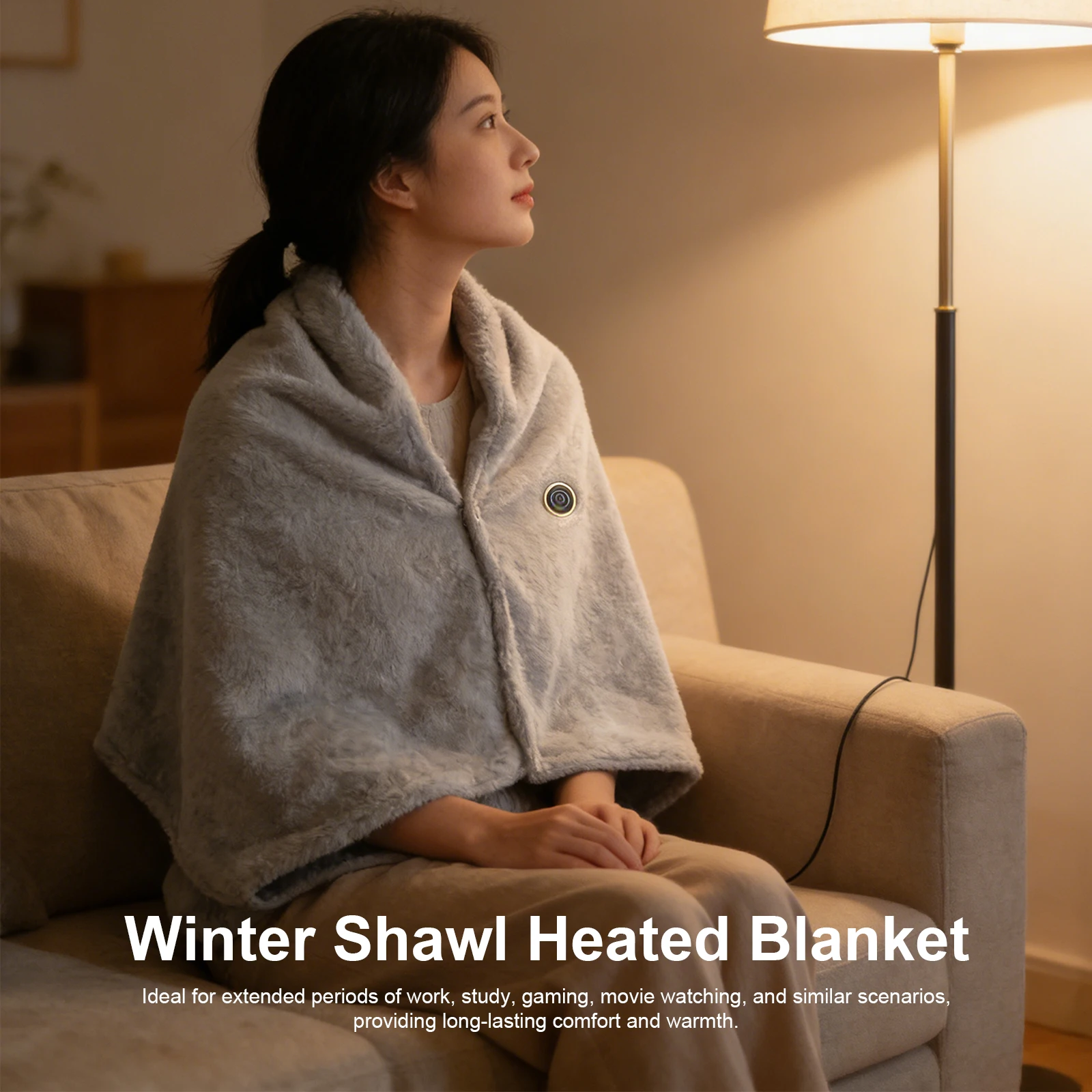 

with 3 Heating Level Heated Robe Blanket Hoodie USB Electric Portable Heated Blanket Wrap Shawlfor Family Friends Winter Gifts