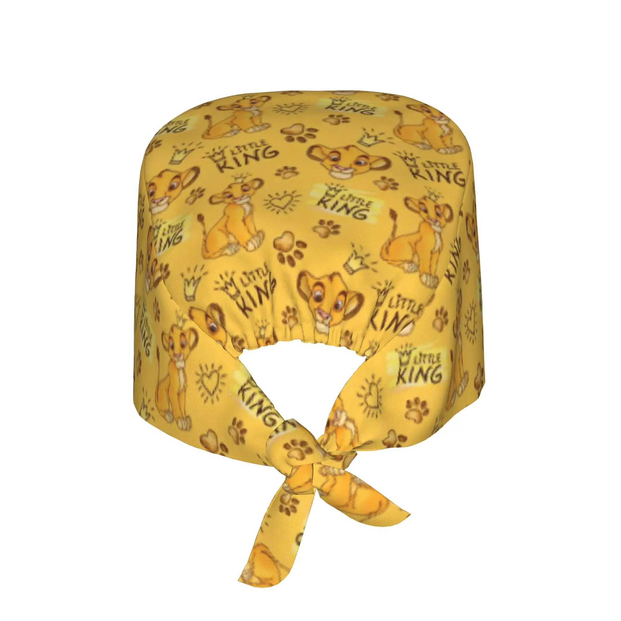 Liones Anime Kinges Breathable Scrub Hat Surgical Scrub Caps Nursing Hair Hats Pumbaa Simba Cartoon Work Scrubs Hat