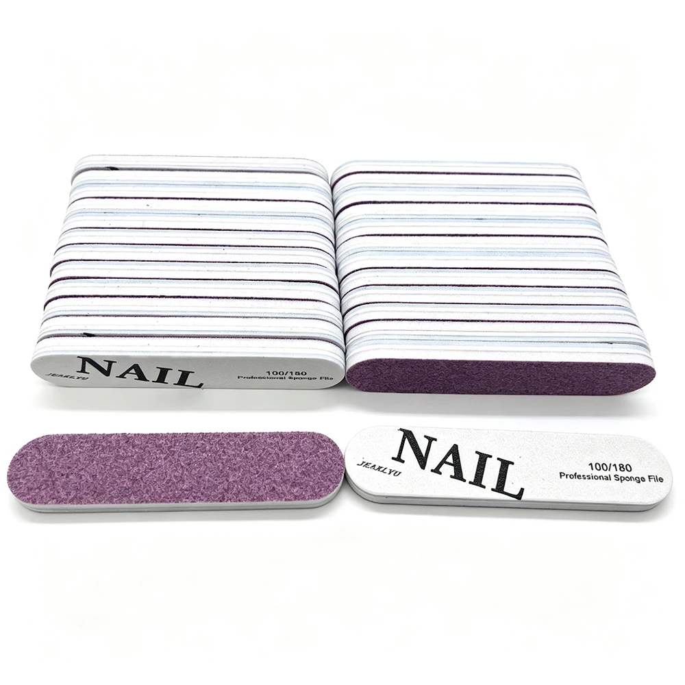 200Pcs Double-Sided Nail Files Professional Emery Board 100/180 Grit Sandpaper Files Manicure Tools For Home Nail Care Salon Use