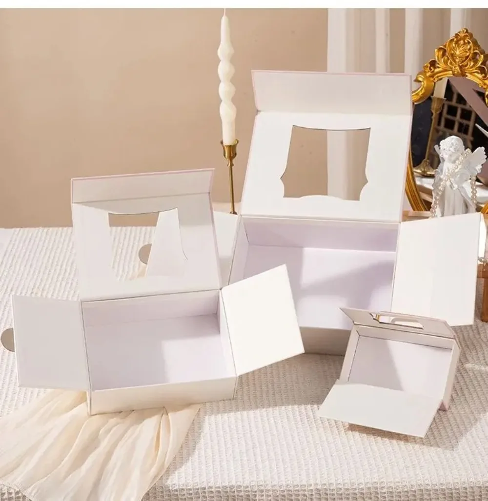 Europäische Barock-Wildleder-Geschenkbox, aufklappbare Handverpackungsboxen, doppelt öffnende Metallgriff-Süßigkeitenboxen – Detail 15