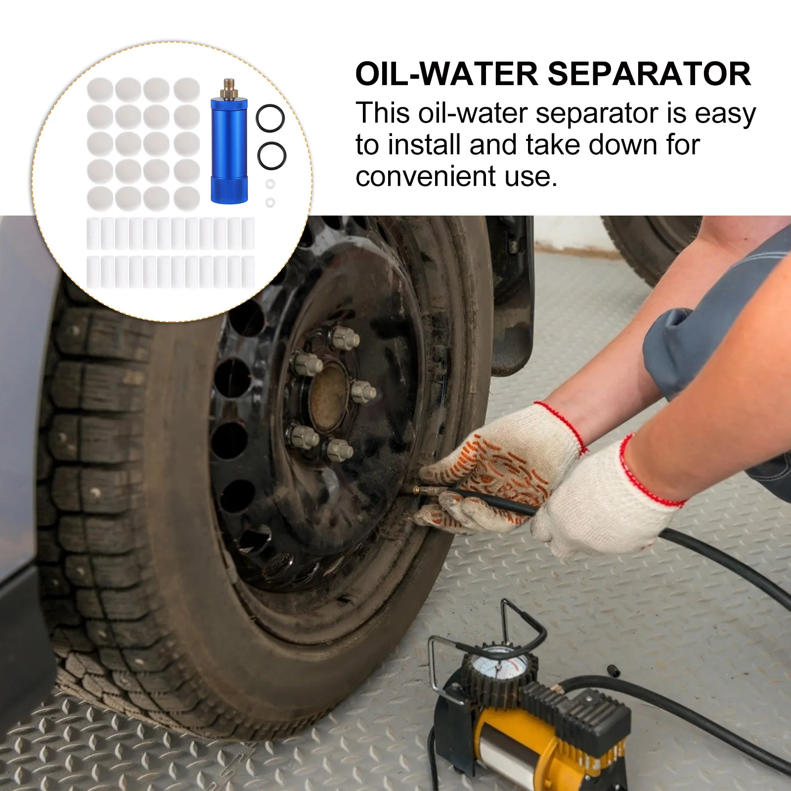 

Oil water Alloy Aluminum Air Compressor Double Layer Metal Filter Pneumatic Tools Easy Install Rust Prevention Water