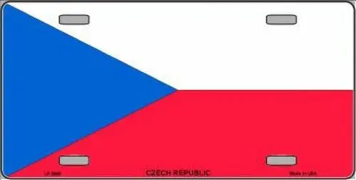 Czech Republic Flag Metal Novelty License Plate Auto Tag Aluminum