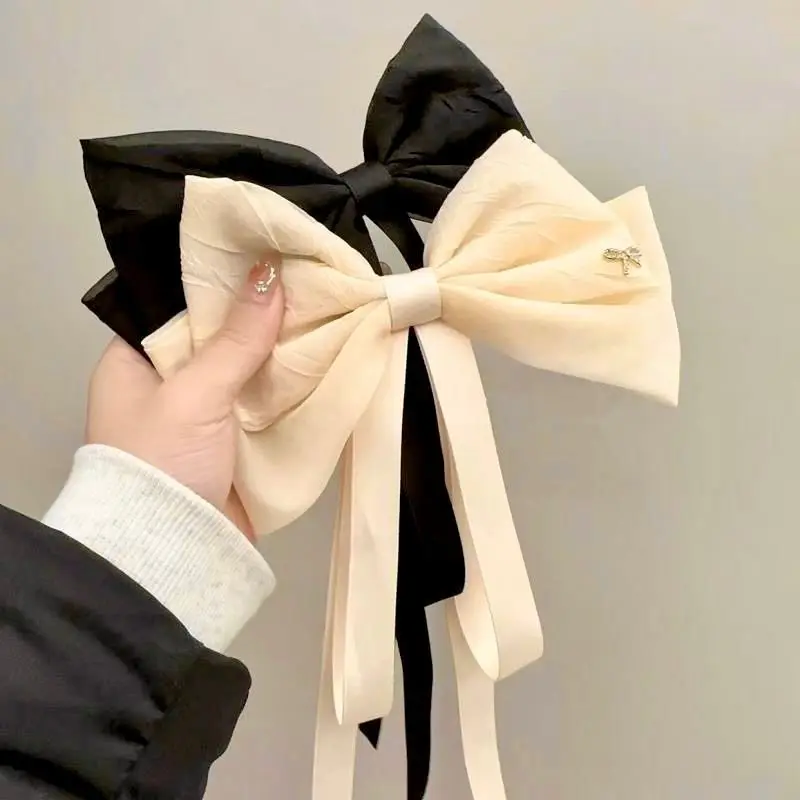 Velvet Bow Hair Clip: French Style Spring Clips with Tassel, Elegant Winter & Early Spring Accessories