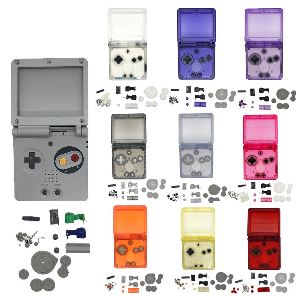 Mới Màu Sắc Rõ Nét Dùng Cho GBA SP Dùng Cho Gameboy Advance SP Tay Cầm Vỏ Trong Suốt Với Nút Bấm Và Dẫn Điện miếng Lót