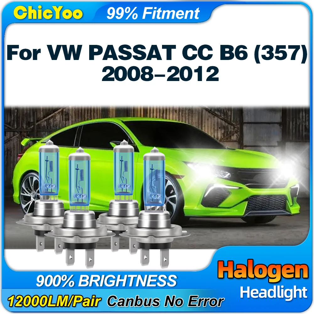 

200W Car Halogen Xenon Lights Bulbs 12V High Low Beam Auto Headlight For VW PASSAT CC B6 (357) 2008 2009 2010 2011 2012