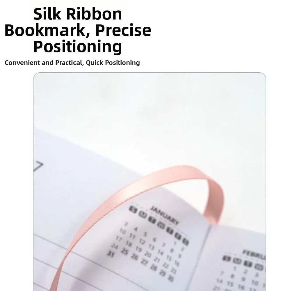 English 2027 Schedule Planner Notepad Flower Design 12 Months A5 Agenda Planning Notebook Leather Cover Efficiency