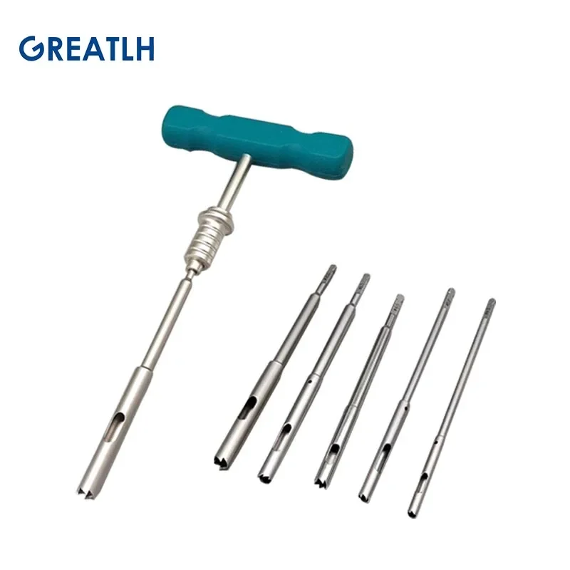 1pcs Hollow Reamer Straight Type T Handle Bone Screw Extractor Handle Orthopedic Instrument Stainless Steel