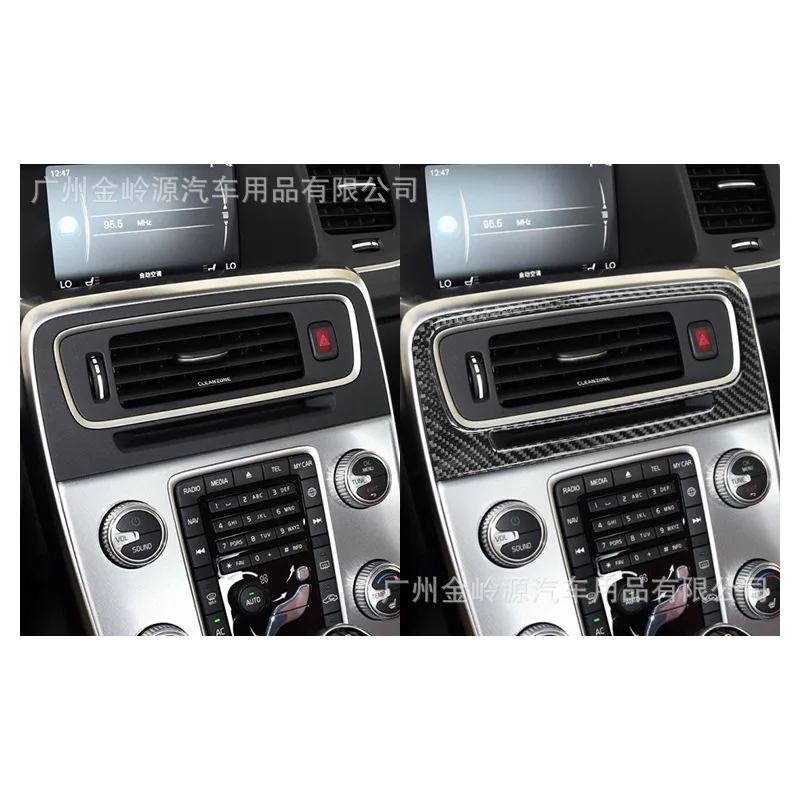 

For Volvo S60V60 Carbon Fiber Central Control Air Outlet Panel Decoration Sticker Automotive Interior Modification Accessories