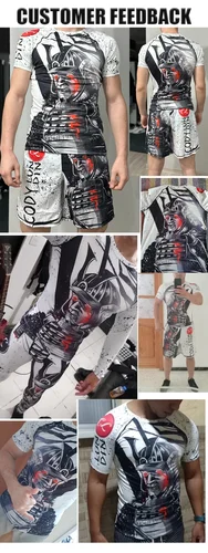 Imagen 2 del producto Cody-traje deportivo para hombre con gráfico de Jiu jitsu No Gi Rashguard con mallas, pantalones cortos de MMA, chándal atlético de lucha Bjj, camiseta de boxeo