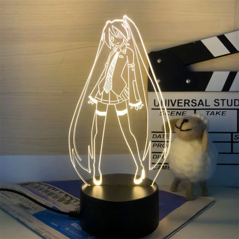 Hatsune Miku Night Light Cartoon LED Children\'s Bedroom Decoration Desktop Ornaments Kids Room Bedside Sleeping Lamp Gifts