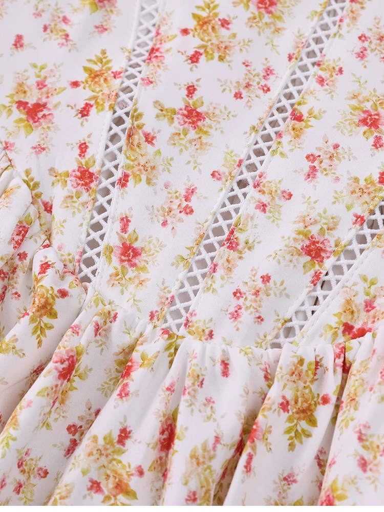 NewAsia Damenkleid mit Blumenmuster, Trägern, A-Linie, sexy hohem Schlitz, rückenfrei, zarten Ausschnitten, Sommerkleid für Party, Strand und Urlaub. – Detail 34