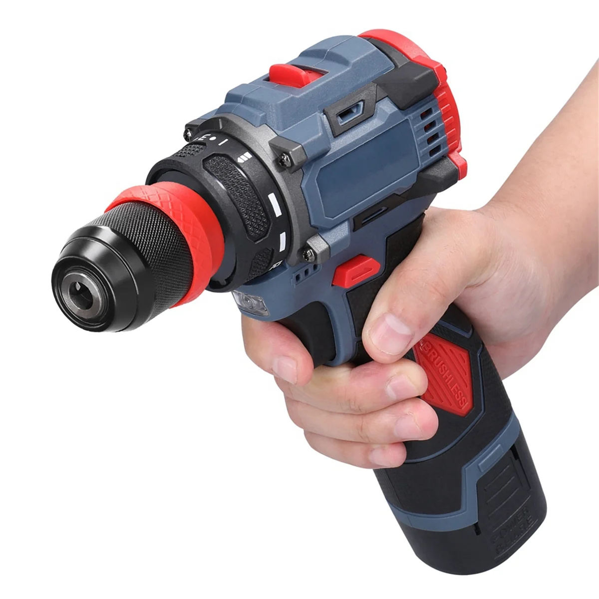 16.8V 2-In-1 Lithium Drill Electric Screwdriver Multi-Function Power Tool 45Nm Torque Brushless Motor Screw Driver B