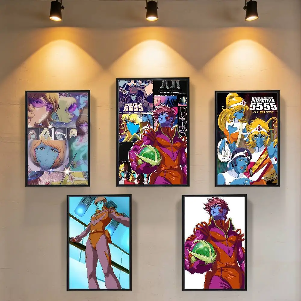 

blue Interstella 555 Daft Punk Wall Art Anime Canvas Painting Poster For Living Room Decoration Picture Home Decor