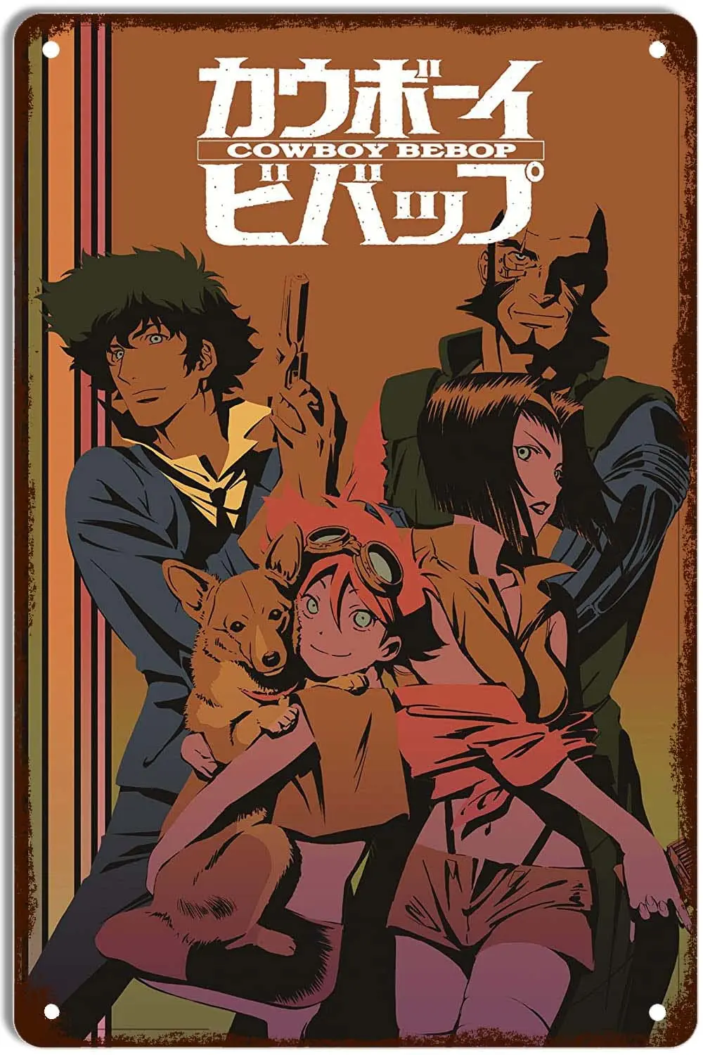 

STOOKI Cowboy Bebop Metal Sign Vintage Tin Signs Wall Decor Decoration for Home Kitchen Garage Retro Plaque 12x8 Inch