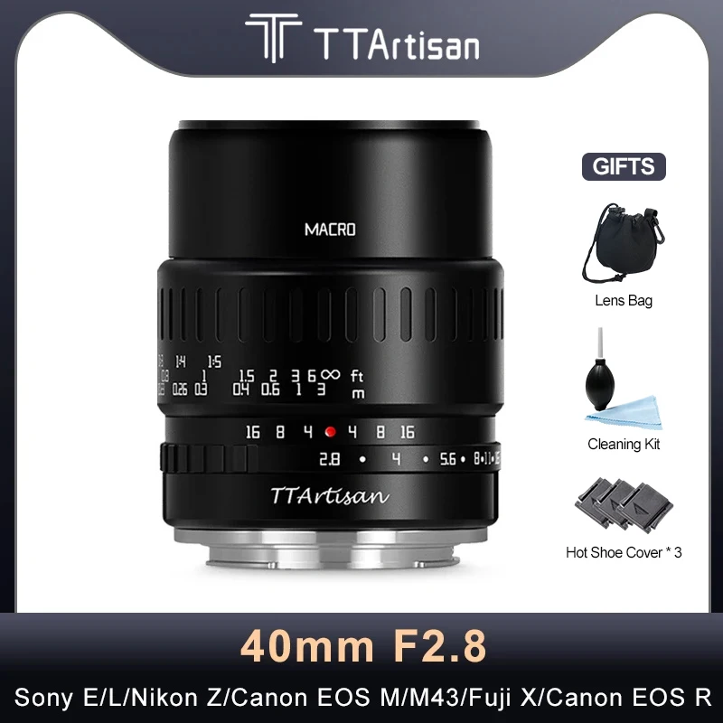 

TTArtisan 40mm F2.8 APS-C Macro Lens Manual Focus For Canon M50 Mark II Fuji XT3 Camera Fujifilm XT3 Sony A7 Nikon Z