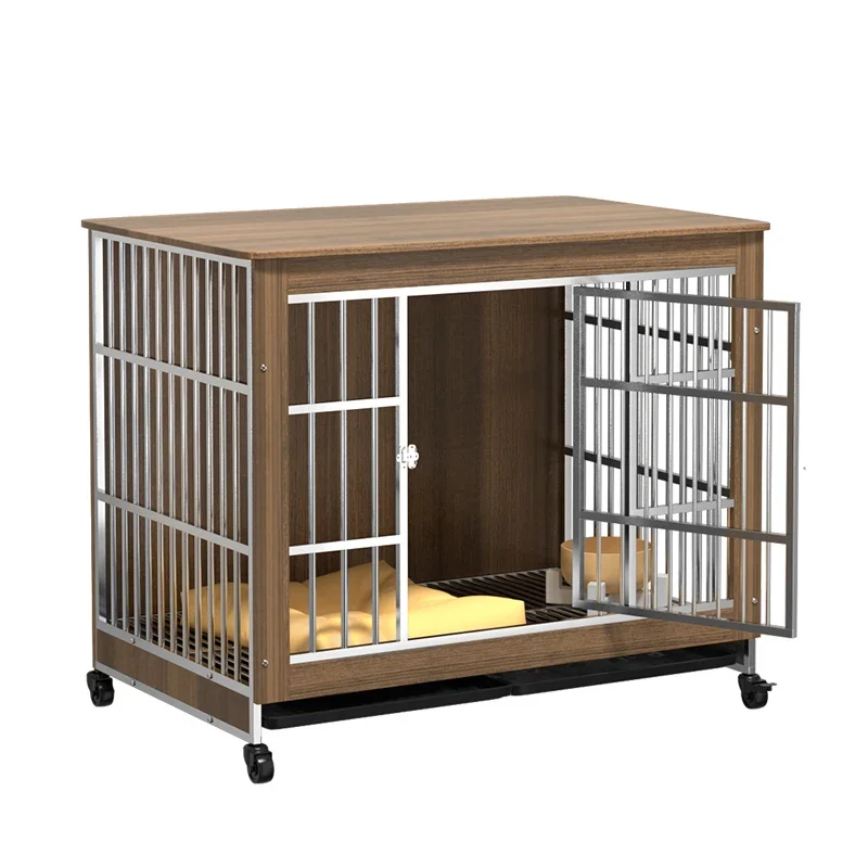 

AAS клетка для собак из нержавеющей стали, деревянная бытовая домашняя большая собака с туалетом, маленькая средняя собака, домашнее животное, золотистый ретривер, лабрадор