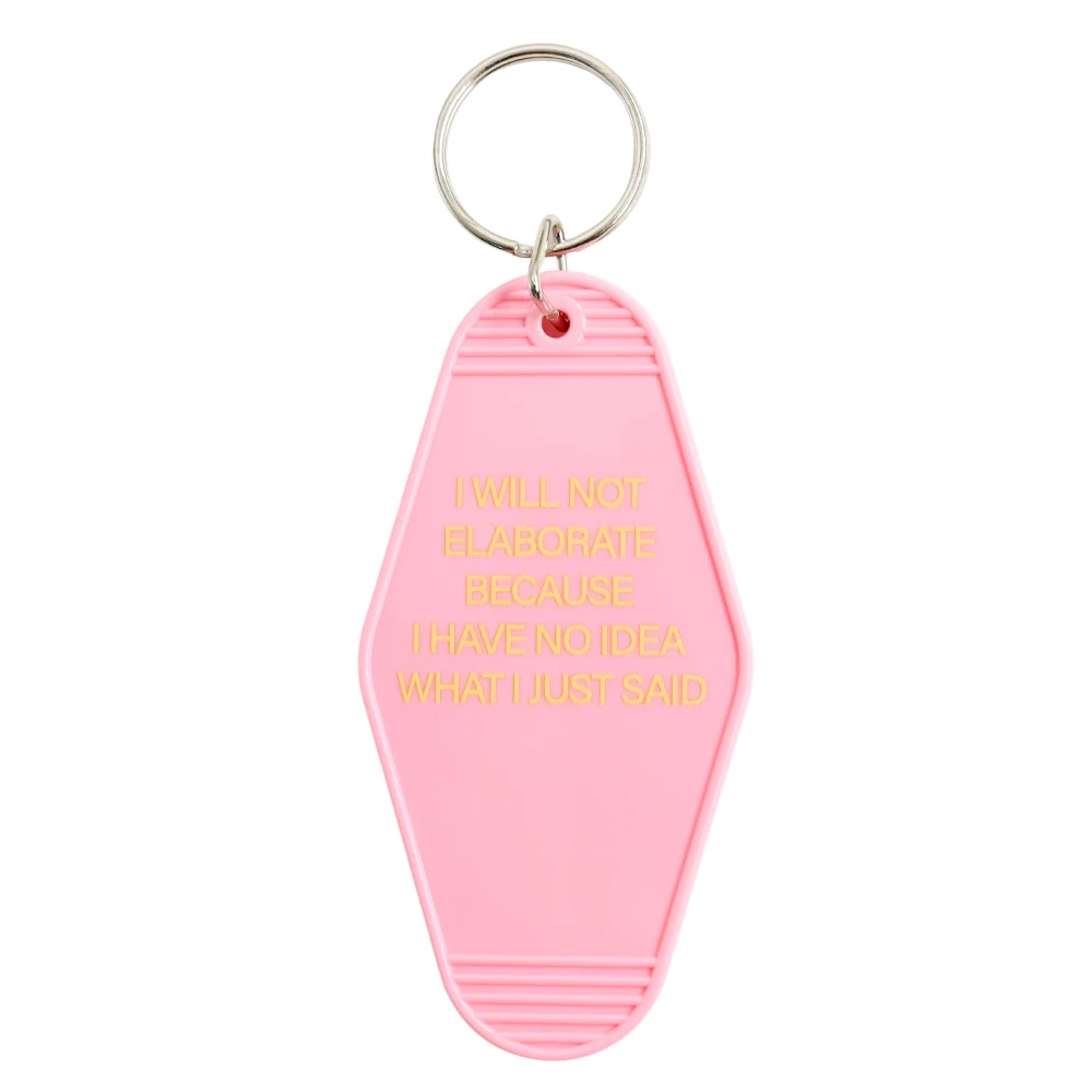 No lo elaborado porque sin tengo Idea, lo que solo dijo, llavero de Hotel de la motel, colección de accesorios de llavero de regalo gótico atrevido