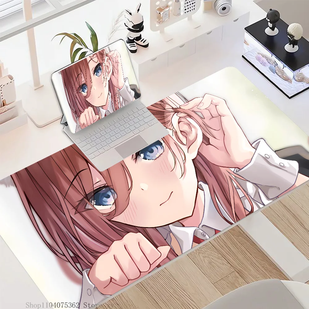 Anime Girl Miku Nakano The Quintessential Quintuplets Mousepad Large Keyboard Desk Mat Gaming Mouse Pad LockEdge Non-slip Mat