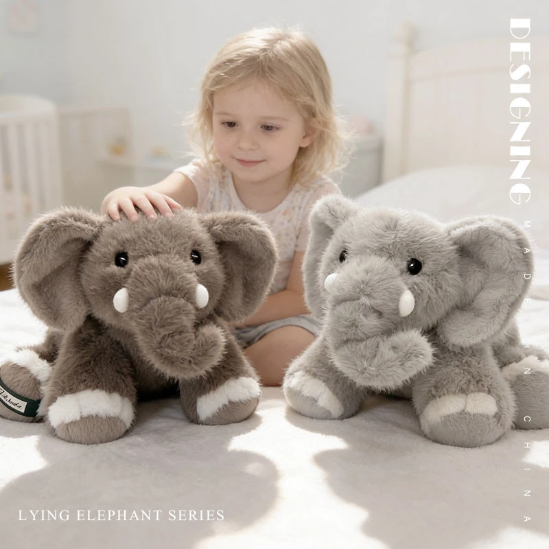 

Двухцветная супермягкая пушистая плюшевая игрушка-слон, мультяшный слон с длинным хоботом, кукла для детей, подарок, подушка для сна для малышей