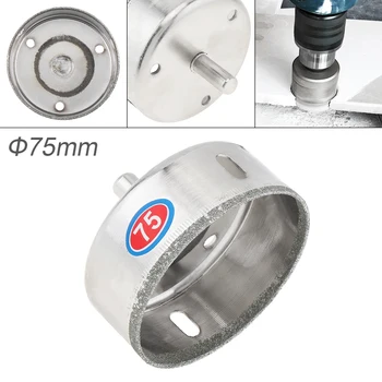 Sierra perforadora de 45 / 55 / 75mm, Kit de brocas de sierra con núcleo recubierto de diamante, herramientas, perforadora de vidrio, abridor de agujeros para azulejos, vidrio y cerámica