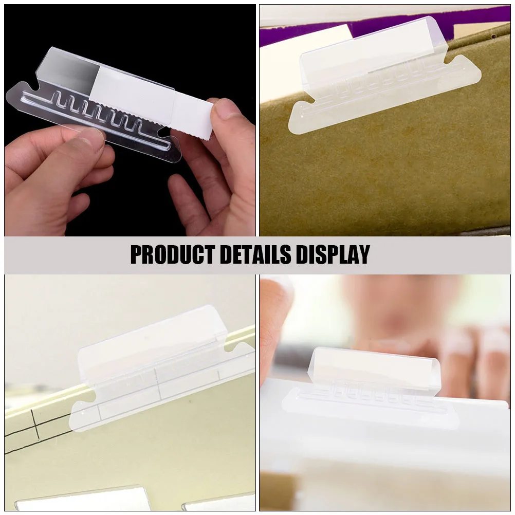 1 set PVC Hanging File Folder Tabs Dividers Inserts for Binder Office Student Hotel Archive Storage Labels