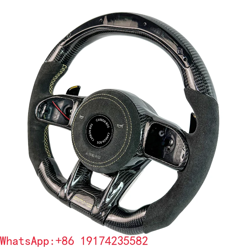 

Alcantara Leather LED Display Carbon Fiber Steering Wheel for Mercedes Benz 809 W205 W213 W222 W177 Amg C E Cla Gla Glc Gle Gls