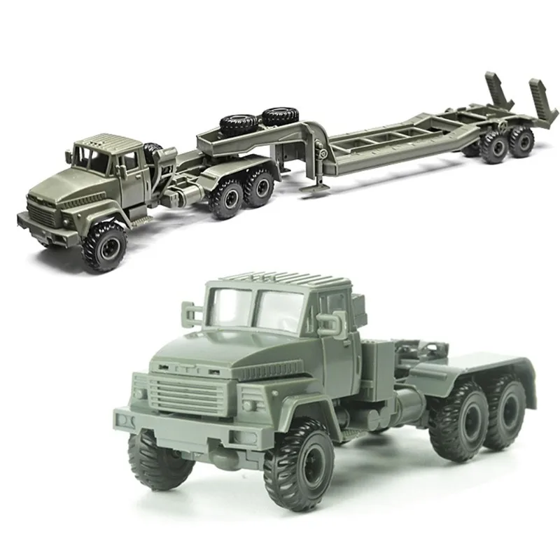 1/72 Soviet KrAZ-260B Heavy Tractor Transport Vehicle Assembly MAZ/ChMZAP-5247G Semi Trailer 4D Model Toy