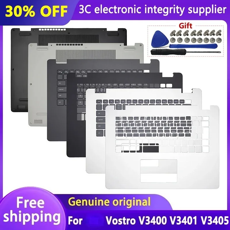 

New Original Laptop Housing for Vostro V3400 V3401 V3405 Palmrest Upper Cover Keyboard Top Case Bottom Case 0CX6T3 0GR6XD
