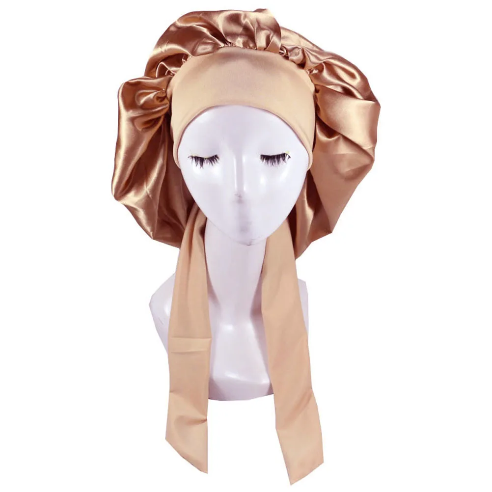 قبعة نوم مريحة متعددة الأغراض من الساتان المرن لحماية الشعر للنساء، قبعات نوم مريحة #2