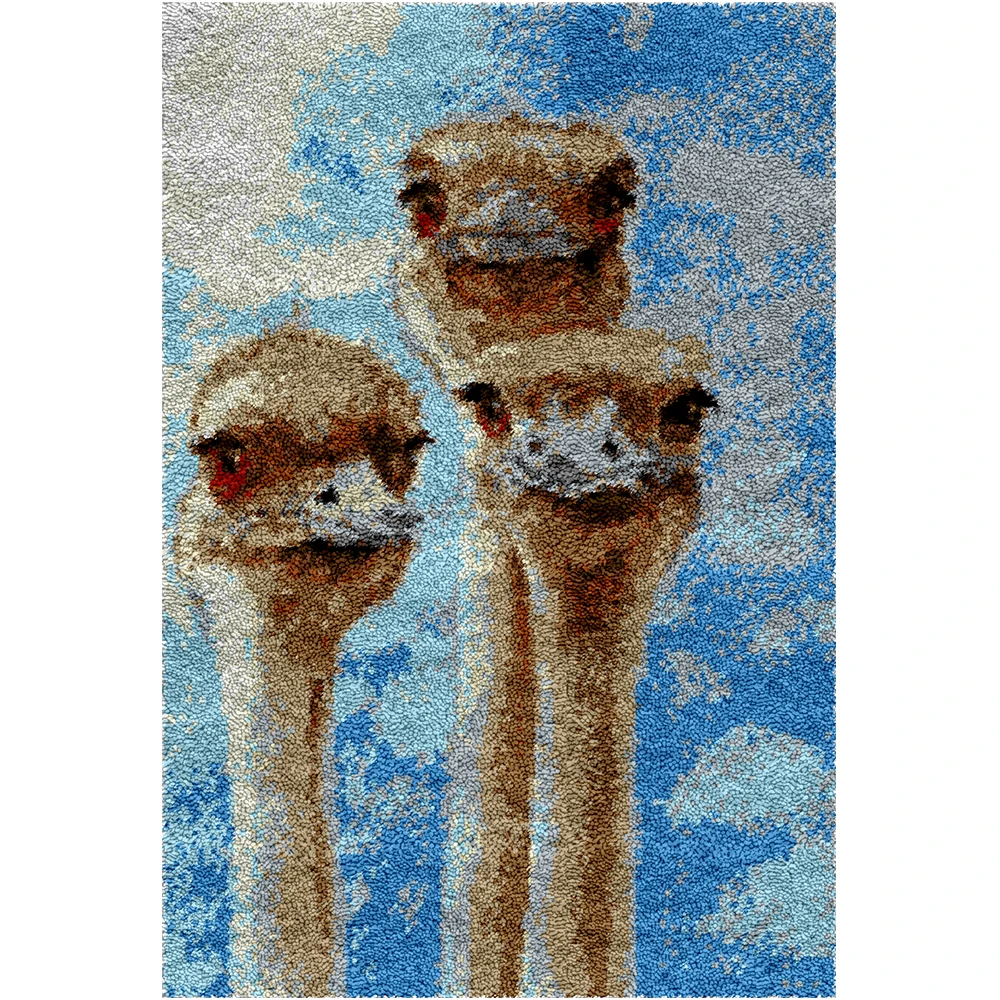 Carpet embroidery do it yourself Foamiran for needlework Sewing rugs Latch hook rug kit with Pre-Printed Pattern Animal Tapestry