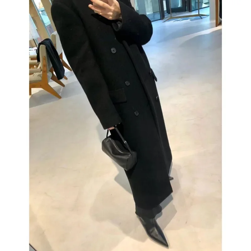 Fall and Winter New Windbreaker Double-breasted Wool Coat Long Coat