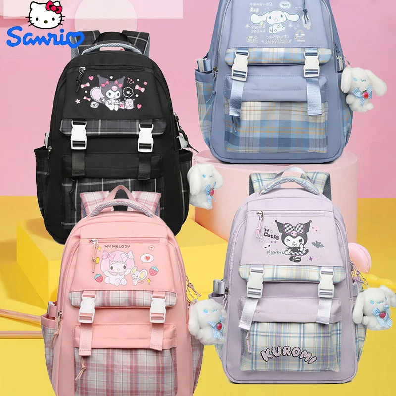 Sanrio Kuromi Large Capacity Waterproof Backpack For School Kawaii Anime Cosplay Bag Travel Bag School Student Girl Gift