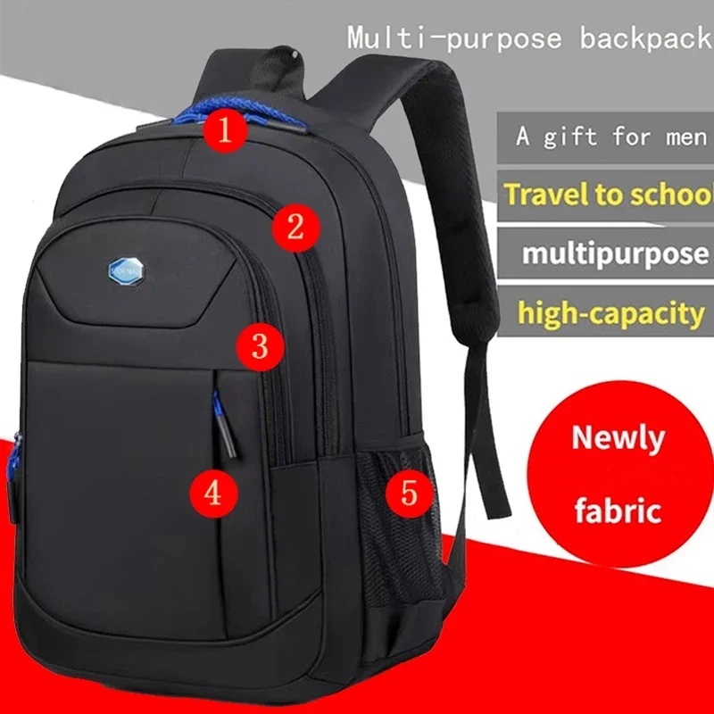 Men Women Solid‑Color Double‑Shoulder Backpack Business Travel Commuting Casual Daypack for Daily Work Trip