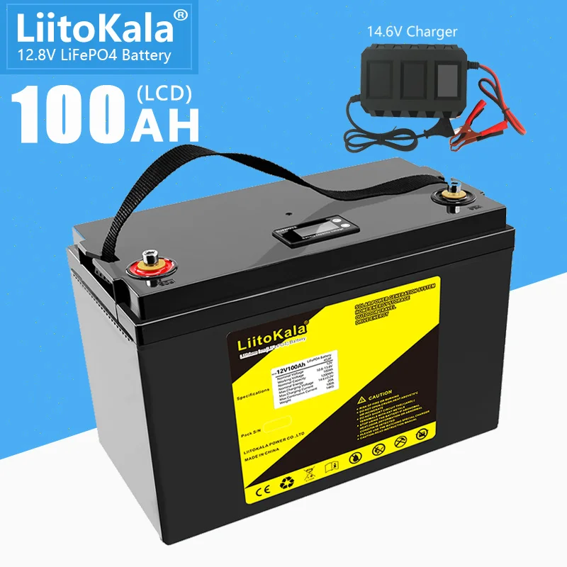 LiitoKala 12.8V 100Ah 120Ah LifePo4 batteria 12 v150ah batteria ricaricabile litio ferro fosfato Lifepo4 strumenti per celle solari