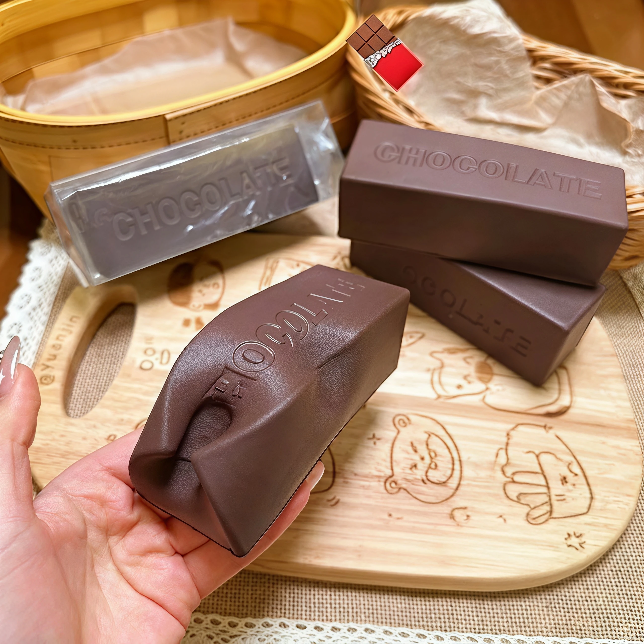 Simulated Chocolate Super Soft Slow Rebound Squishy Food Prank Toy Birthday Gifts ASMR Sensory Fidget Squeeze Toys For Adults