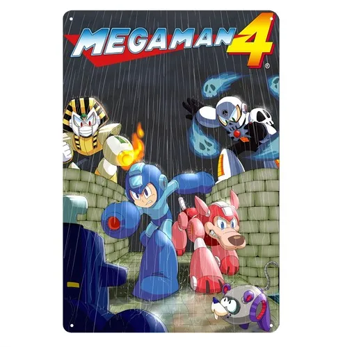 Megaman 4 Retro Video Game Metal Poster Tin Sign 20*30cm