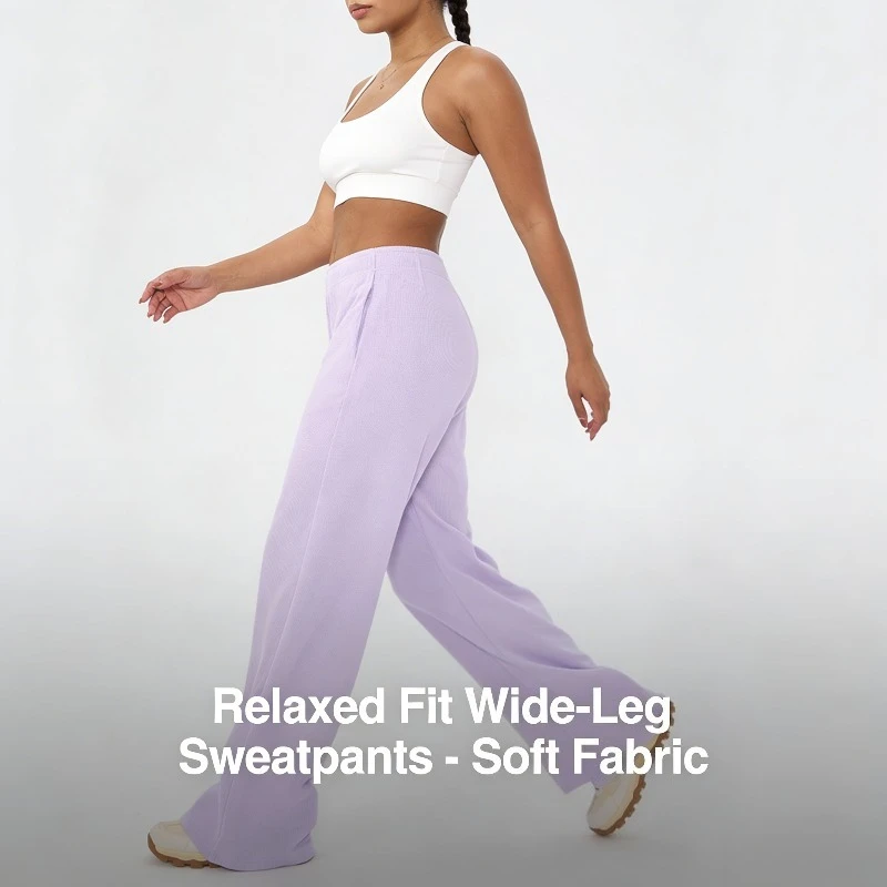 

2026 Autumn/Winter Women's Sports Pants Solid Color Loose Casual Fitness Trousers